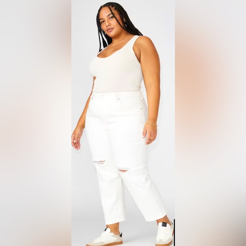 Eloquii Naomi Comfort Stretch Straight Leg Jean Crop